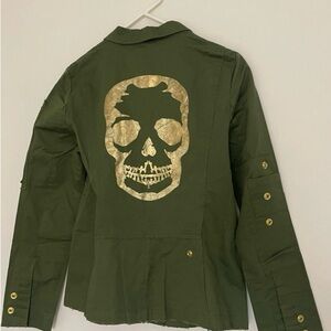 Zadig & Voltaire Khaki Blazer with Gold Highlights